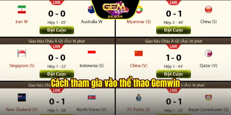 Cách tham gia vào thể thao Gemwin