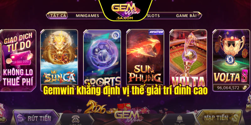 Gemwin khẳng định vị thế giải trí đỉnh cao